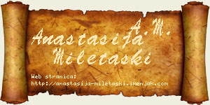 Anastasija Miletaški vizit kartica